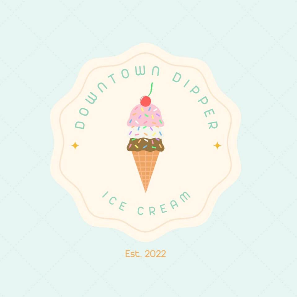 downtown dipper ice cream logo