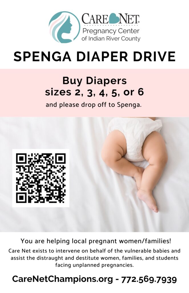 flyer for diaper drive at Spenga