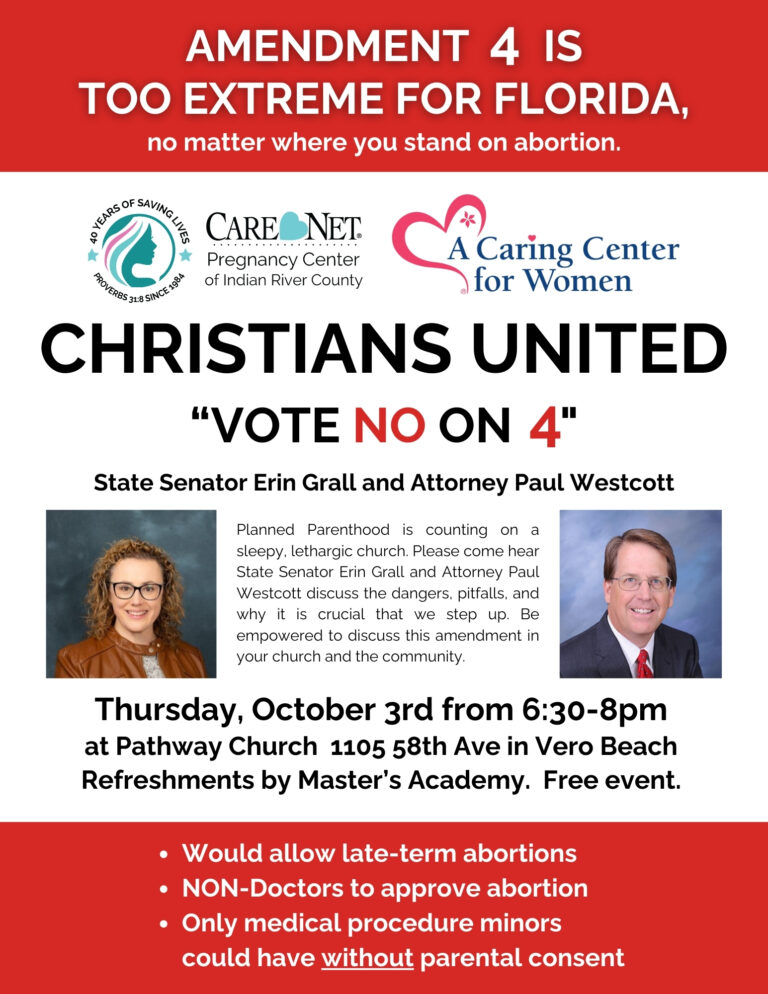 christians united event - vote no on 4