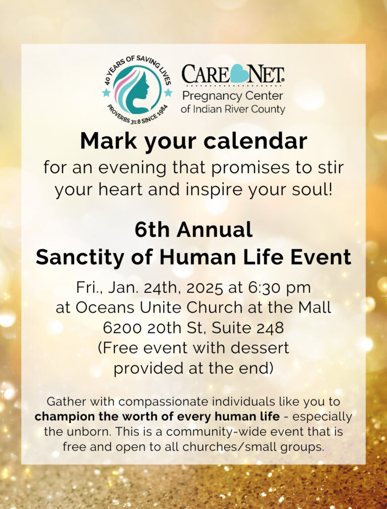 event handout for sanctity of human life event 2025